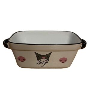 Kuromi Sanrio Hello Kitty Baking Dish Bread Loaf Pan Ceramic NEW Handles Skull